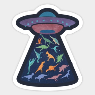 dinosaur abduction,aliens,kidnapping types of dinosaurs Sticker